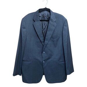 Joseph Abboud Loro Piana Men's Suit Jacket 43R Blue Stripe Sport Coat Super 130s